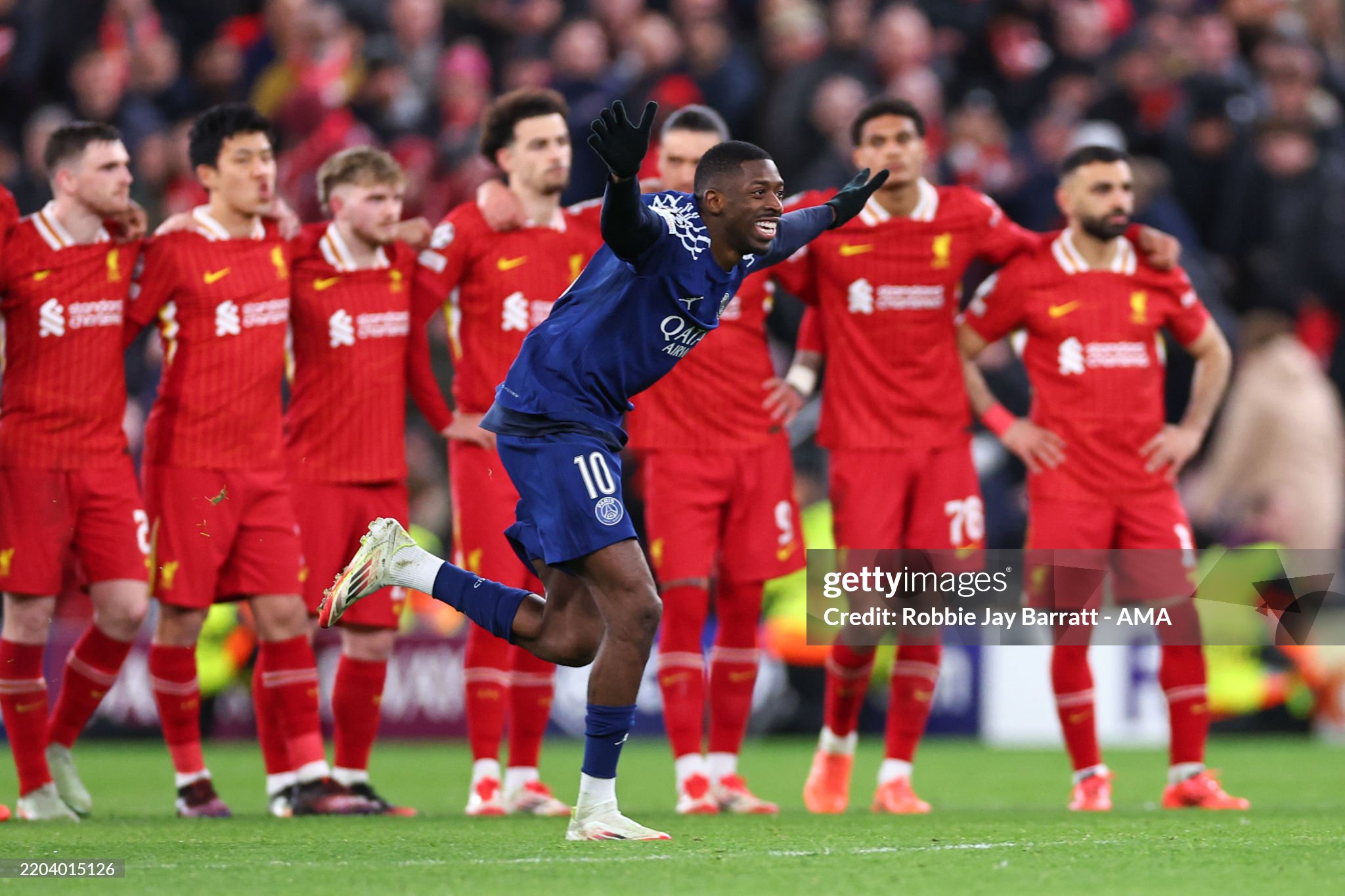 Liverpool and PSG players